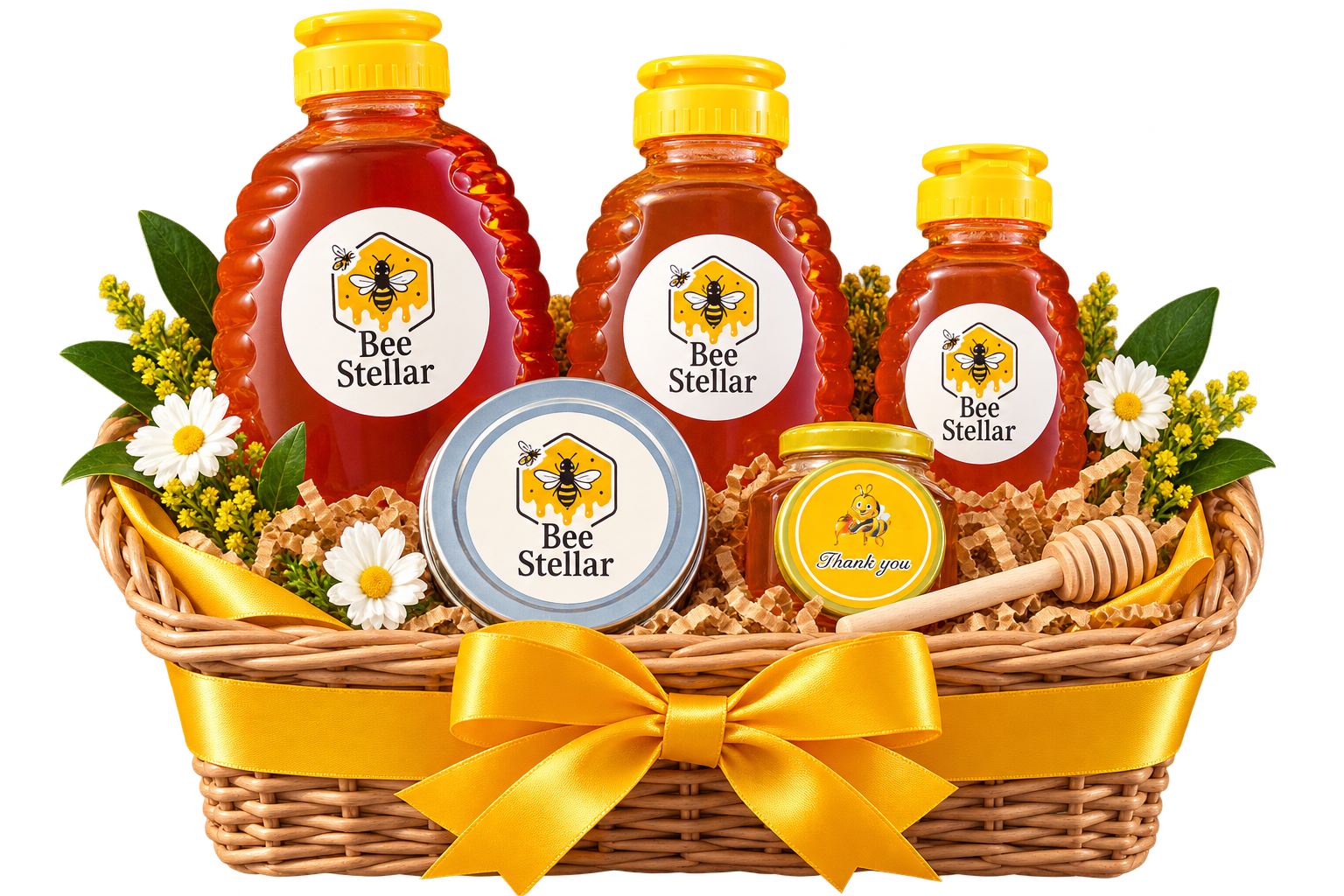 A colorful assortment of personalized mini honey jars, ideal for weddings, holidays, and thoughtful gifts